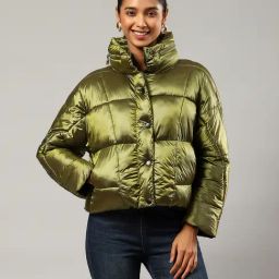 Label Ritu Kumar Olive Relaxed Fit Puffer Jacket-picture-15