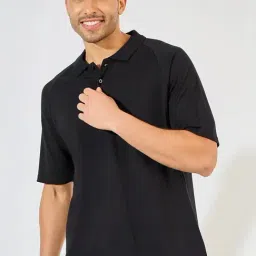 Styli Black Cotton Oversized Sports Polo-picture-17
