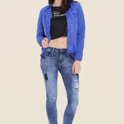 Campus Sutra Blue Solid Jacket-picture-16