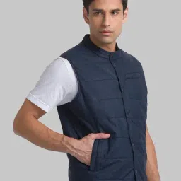 Raymond Blue Regular Fit Quilted Jacket image 4