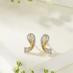 P.N.Gadgil Jewellers 14KT Yellow Gold and Diamond Stud Earring for Women-image-43