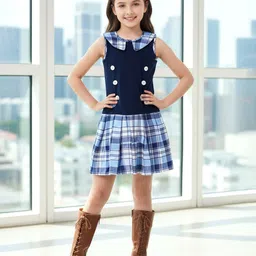 Naughty Ninos Checked Peter Pan Collar Fit & Flare Dress-picture-43