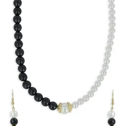 AKSHARA Girls White & Black Beaded Handcrafted Jewellery Set-image-76