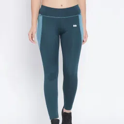 Clovia Teal Slim Fit Tights image 1