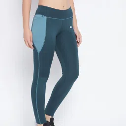 Clovia Teal Slim Fit Tights image 3