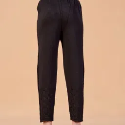 Jaipur Kurti Black Solid Woolen Pants image 2