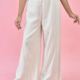 Juniper Girls Light Beige Striped Plazzos-picture-33