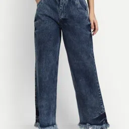 Angelfab Dark Blue Cotton Relaxed Fit High Rise Jeans-image-93