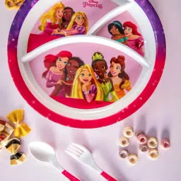 Servewell Princess Multicolor Melamine Round Kids 3Pcs Dinner Set-picture-13