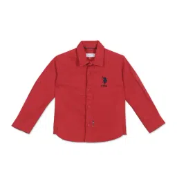 U.S. Polo Assn. Kids Red Solid Full Sleeves Shirt-picture-42