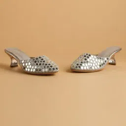 Eridani Women's Anika Silver Mule Shoes-picture-15