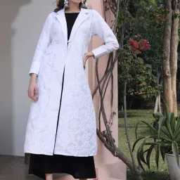 shades of faashion SHADES White Pure Cotton Embroidery Chikankari Shrug image 1