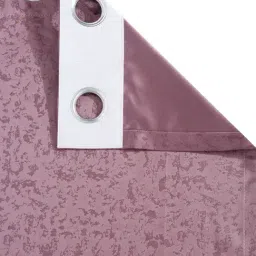 HOSTA HOMES Self Textured Pink Polyester Blackout Window Curtain 5 ft image 4