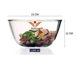 Femora Borosilicate Glass Microwave Safe Mixing Bowls (2100 ml) - Set of 4 image 4