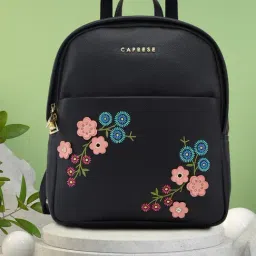 Caprese Faux leather Black Women Backpack-image-24