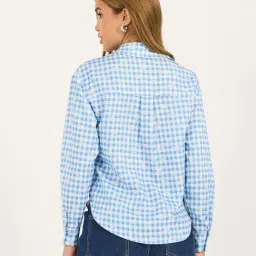 Styli Blue Chequered Shirt image 2