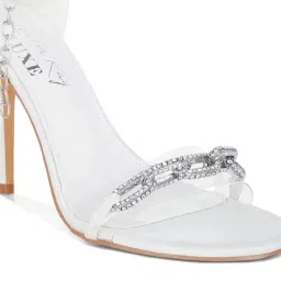 London Rag Women's White Ankle Strap Stilettos image 5