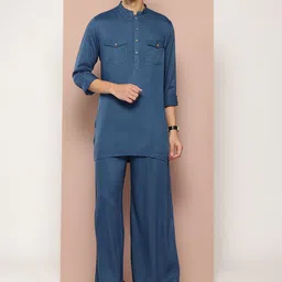 See Designs Men Solid Pathani Kurta with Pyjamas-picture-28