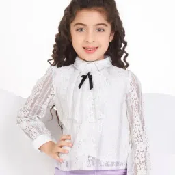 Peppermint Kids White Embroidered Full Sleeves Top-picture-16