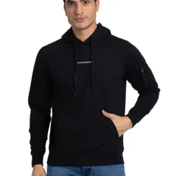 Parx Black Regular Fit Printed Hooded Sweatshirt-picture-13
