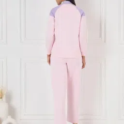 Sweet Dreams Bonbon Pink Fleece Solid Tracksuit image 2