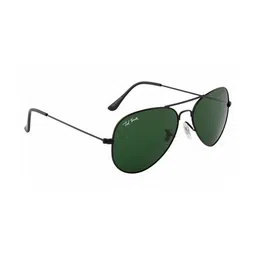 Ted Smith Unisex Green Lens & Black Aviator Sunglasses with image 3