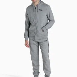 Puma Essentials Grey Full Sleeves Hooded Sweatshirt image 5