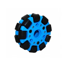 EasyMech Blue 100mm Double Glass Fiber Omni Wheel (BEARING TYPE ROLLER) High Quality image 1