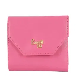 Baggit Pink Solid Tri-Fold Wallet for Women-image-34