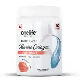 OneLife Hydrolyzed Marine Collagen Powder For Skin & Joint Health (Non-Veg) - Watermelon image 1