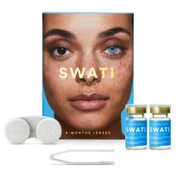 Swati Cosmetics Coloured Contact Lenses Aquamarine 6 months Power 0.00 image 1