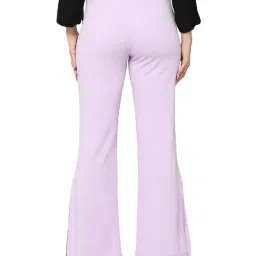 Smarty Pants Lilac Polyester Flared Fit High Rise Trousers image 2