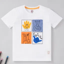 Ed-a-Mamma Kids White Printed T-Shirt-image-72