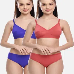fims FIMS: Fashion is my Style Blue & Coral Cotton Lingerie Set - Pack Of 2-picture-36