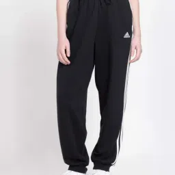 adidas Black Cotton Striped Track Pants-image-52