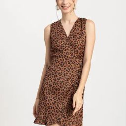 Moomaya Brown & Black Animal Print Bodycon Dress-picture-36