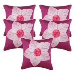 Creeva Pack of 5 Silk Cushion Covers - Pink-picture-21