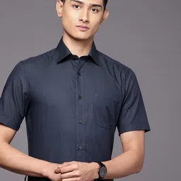 Louis Philippe Pure Cotton Classic Fit Textured Formal Shirt-picture-33