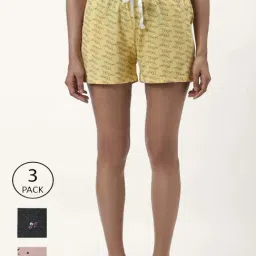 Dreamz by Pantaloons Yellow Black Cotton Printed Shorts-picture-32