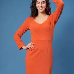 Melon by PlusS Orange Regular Fit Bodycon Dress-picture-20
