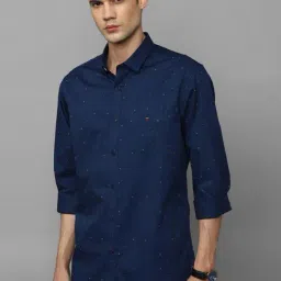 Louis Philippe Sport Navy Cotton Regular Fit Printed Shirts-picture-42