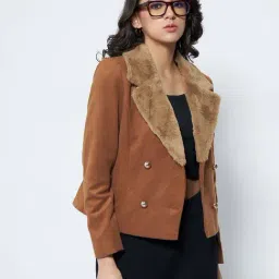 Annabelle By Pantaloons Brown Regular Fit Jacket image 4
