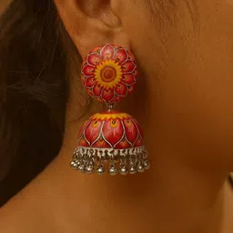 szn Printed Jhumki Dome Shape Earring-picture-20