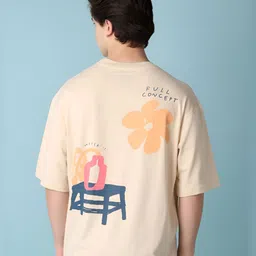 V-Mart Men Typography Printed Round Neck Cotton Oversized T-shirt-picture-21