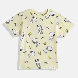 Happy Faces Boys Pure Cotton Snoopy Printed T-shirt-picture-37