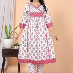 BAESD Women Floral Printed Pleated Pure Cotton Palazzos & With Dupatta-image-14