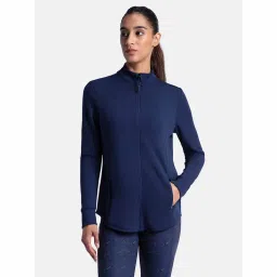 Jockey MW67 Women Microfiber Relaxed fit Active Wear Jacket - Peacot image 1