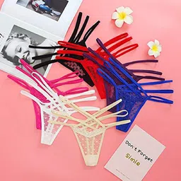 nakas Women's Polyester Thong (Pack of 2) (NK1-Stripe_Multicolor_Free Size) image 4