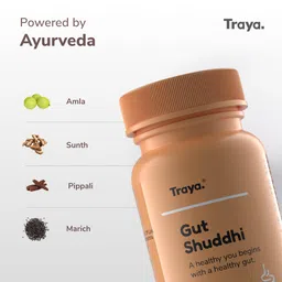 Traya Gut Health Combo Tablets, Immunity & Metabolism Boosters Tablets, Digestive Enzymes, Stress Relief, Acidity Remedies, Gutt Shuddhi (30 Tablets) + Health Tatva (60 Tablets) image 2