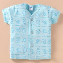 Tango Interlock KnitHalf Sleeves Teddy Printed Jhabla - Light Blue-picture-46